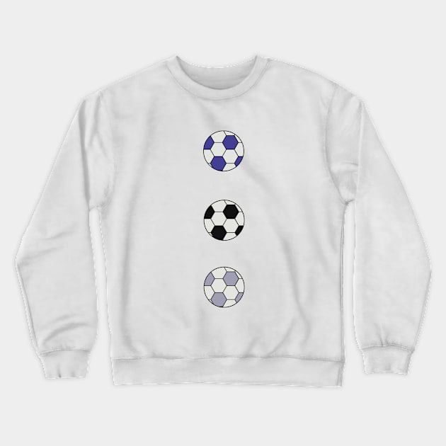 Drawing of three soccer balls in different colors Crewneck Sweatshirt by DiegoCarvalho